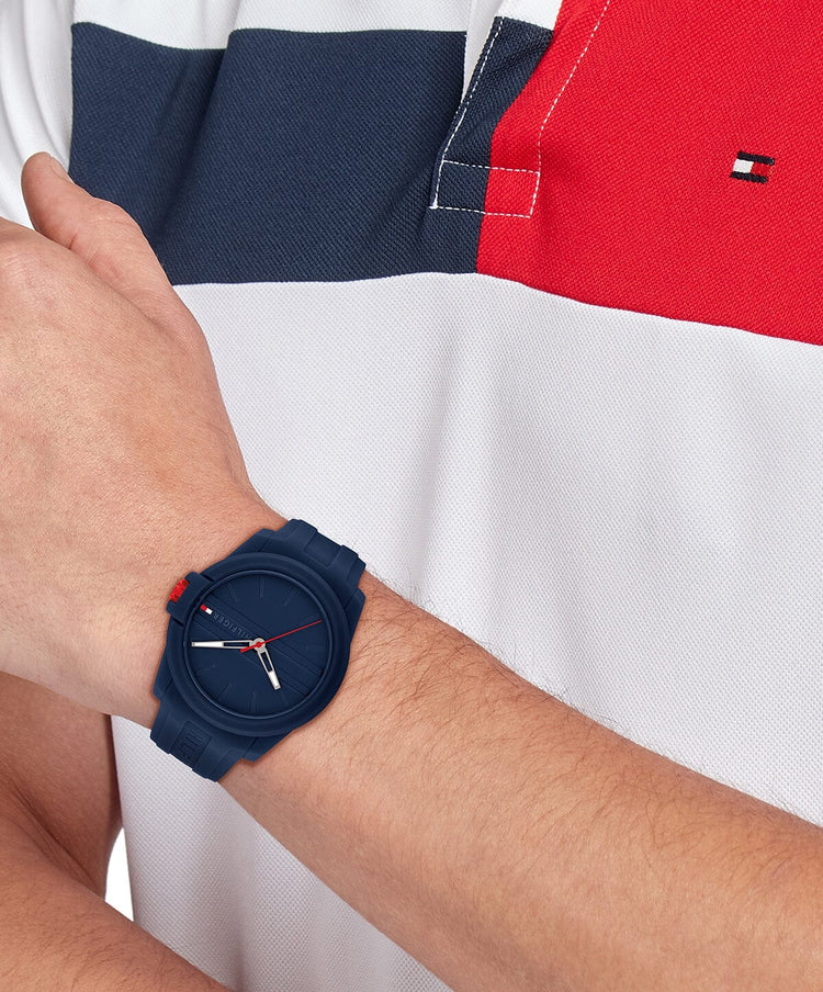 Tommy Hilfiger Austin Navy Silicone Navy Dial Men's Watch 1710595