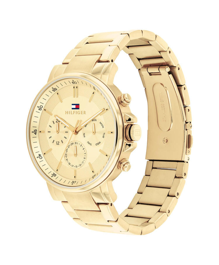 Tommy Hilfiger Tyson Ionic Plated Thin Gold Steel Champagne Dial Men's Watch 1710611