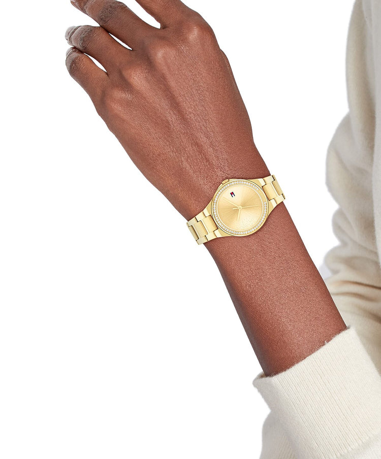 Tommy Hilfiger Juliette Ionic Plated Thin Gold Steel Light Gold Dial Ladies Watch 1782642