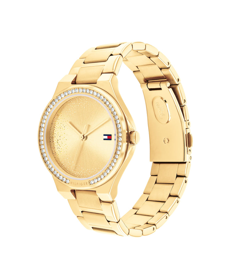 Tommy Hilfiger Juliette Ionic Plated Thin Gold Steel Light Gold Dial Ladies Watch 1782642