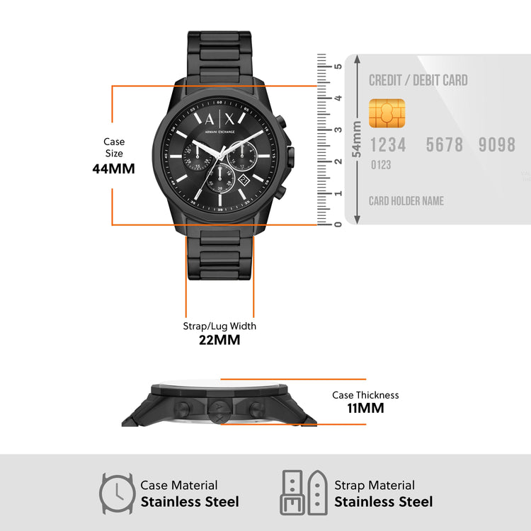Armani Exchange Banks Black Men's Watch AX1722 Watches Armani Exchange