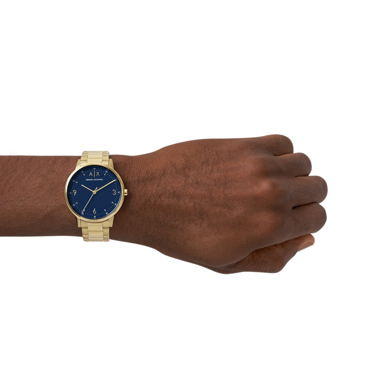 Armani Exchange Cayde Gold and Blue Men's Watch AX2749 Watches Armani Exchange
