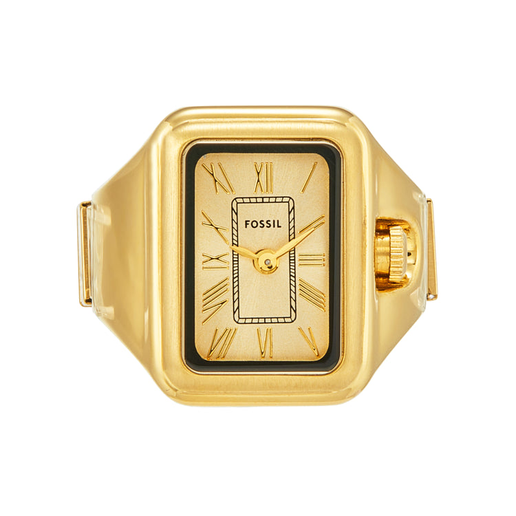 Fossil Raquel Watch Ring Two-Hand Gold-Tone Stainless Steel ES5343
