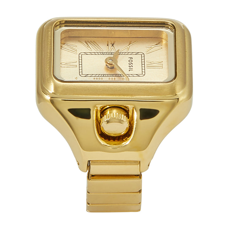 Fossil Raquel Watch Ring Two-Hand Gold-Tone Stainless Steel ES5343