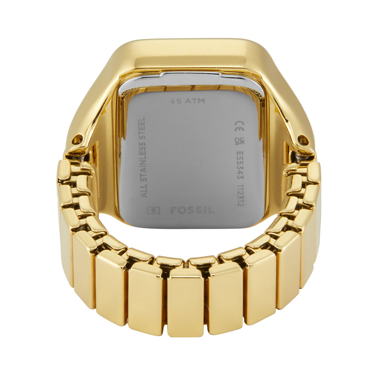 Fossil Raquel Watch Ring Two-Hand Gold-Tone Stainless Steel ES5343
