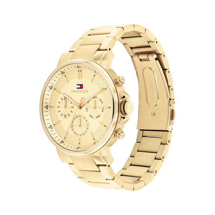 Tommy Hilfiger Tyson Ionic Plated Thin Gold Steel Champagne Dial Men's Watch 1710611