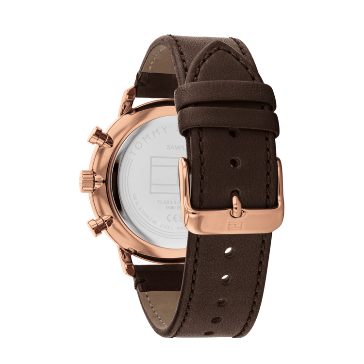 Tommy Hilfiger Legend Brown Leather Black Dial Men's Watch 1710566