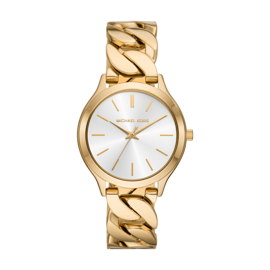 Michael Kors Runway Three-Hand Gold-Tone Stainless Steel Watch MK7472 watches item