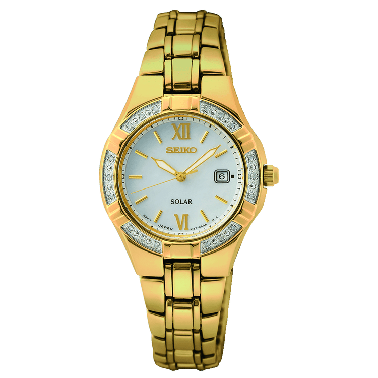 Seiko Ladies Stainless Steel Mother of Pearl Watch SUT428P