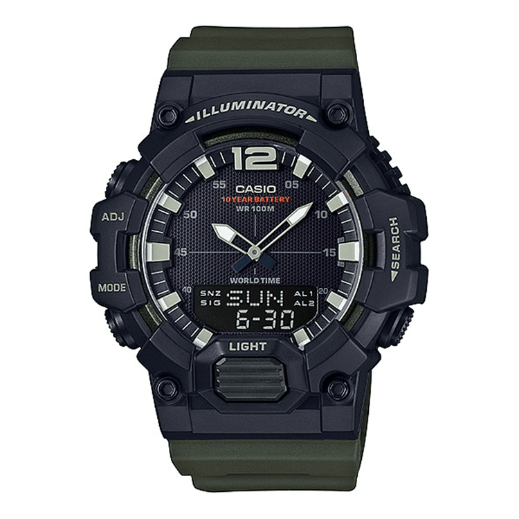 Casio Vintage Home Black and Green Digital Watch HDC700-3A