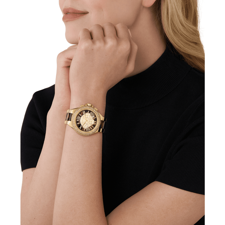 Michael Kors Camille Chronograph Gold-Tone Stainless Steel and Tortoise Acetate Watch MK7269