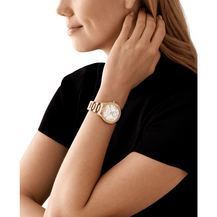 Michael Kors Sage Three-Hand Gold-Tone Stainless Steel Watch MK4805