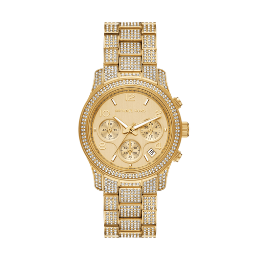 Michael Kors Runway Chronograph Gold-Tone Stainless Steel Watch MK7435 watches item