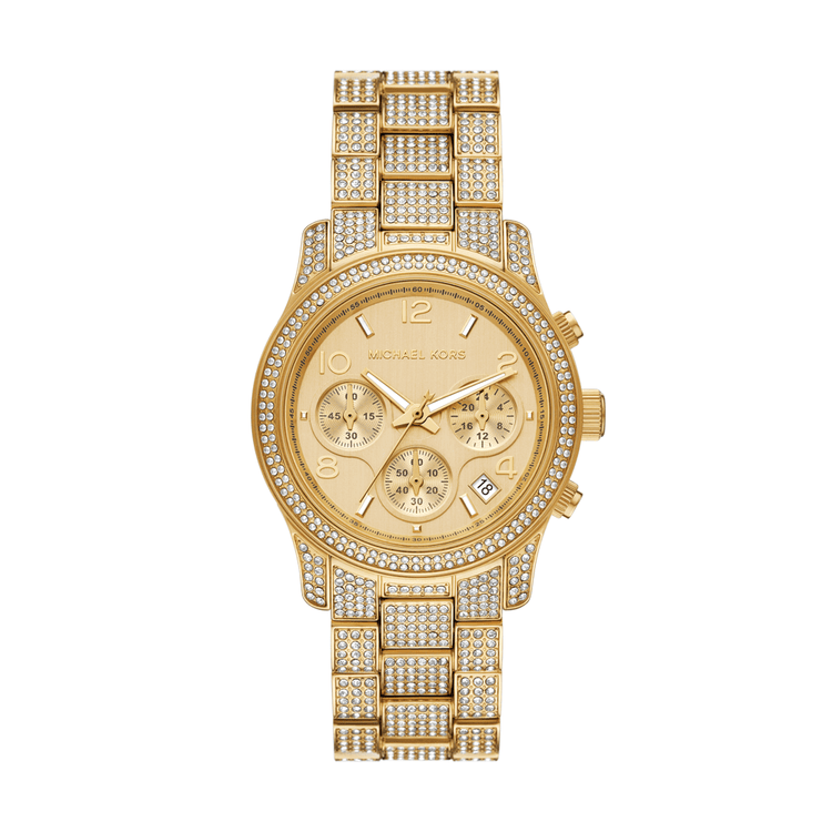Michael Kors Runway Chronograph Gold-Tone Stainless Steel Watch MK7435