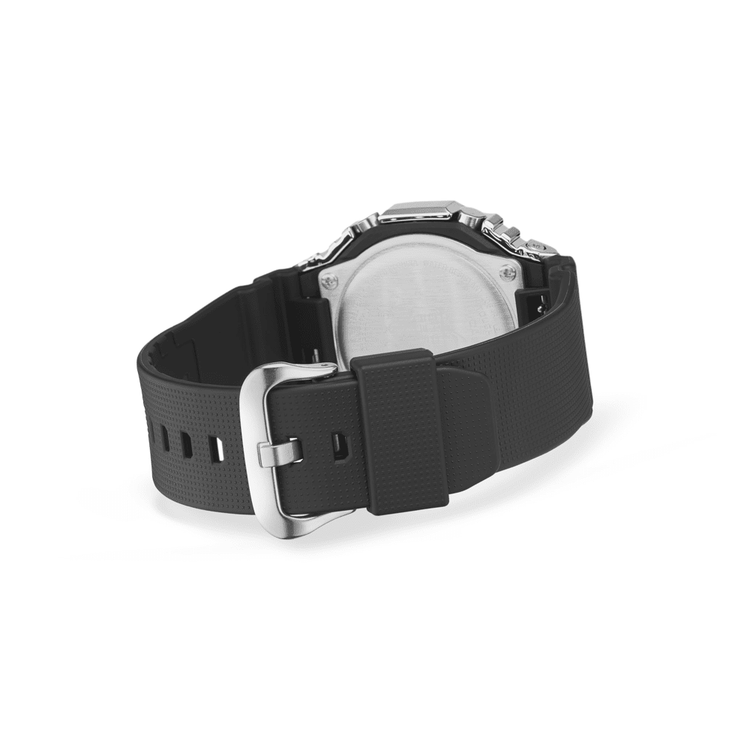 Casio G Shock Duo Metal Covered Solar Bluetooth Worldtime Stopwatch 200M Water Resistant Black Face And Black Resin Band GBM2100-1A