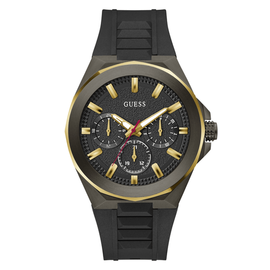 Guess Sport Dashboard Sport Black with Gold-Tone Highlights Men's Watch GW0799G1 watches item