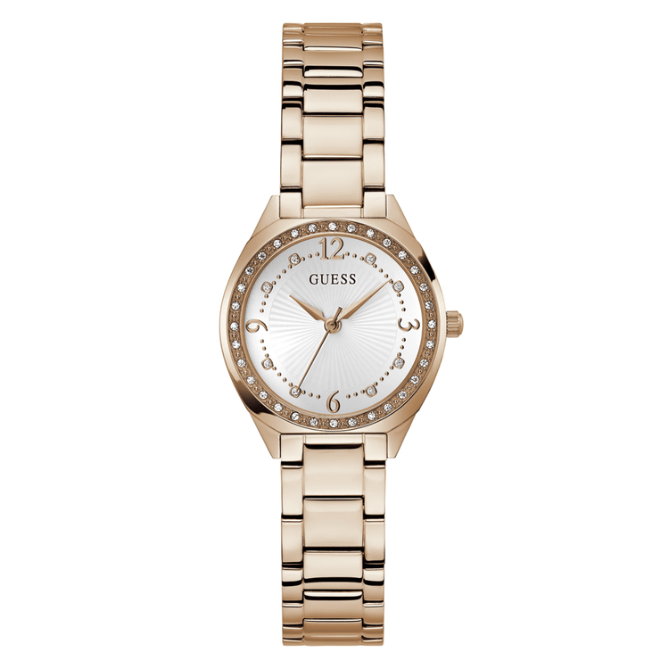 Guess Dress Charlotte Dress Rose Gold-Tone Crystal Bezel Women's Watch GW0767L3
