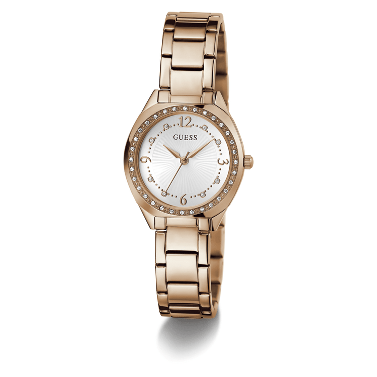 Guess Dress Charlotte Dress Rose Gold-Tone Crystal Bezel Women's Watch GW0767L3