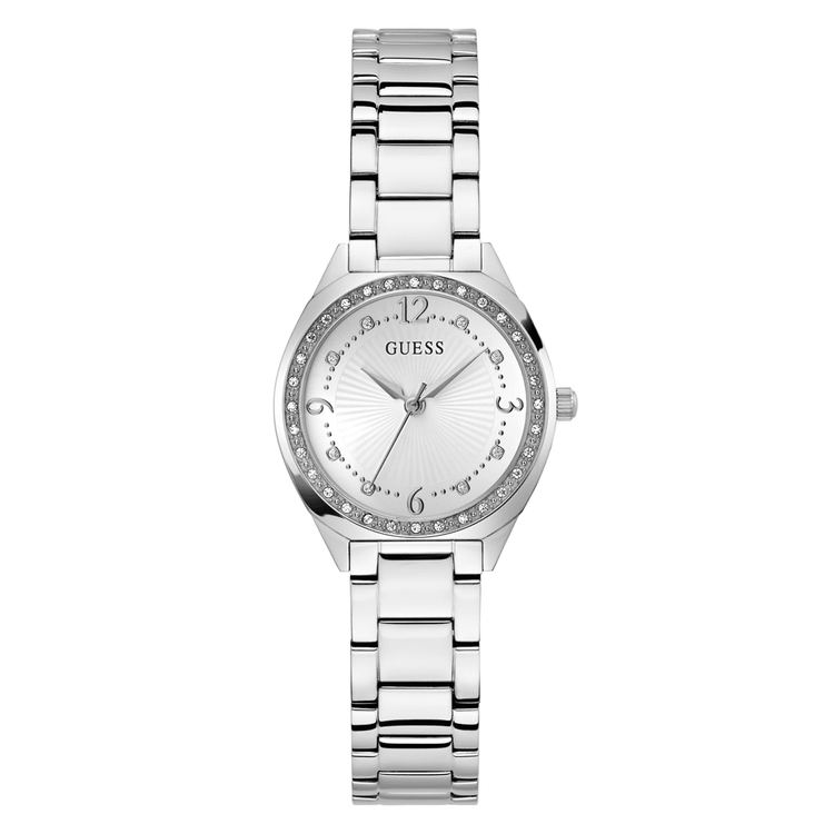 Guess Dress Charlotte Dress Silver-Tone Crystal Bezel Women's Watch GW0767L1