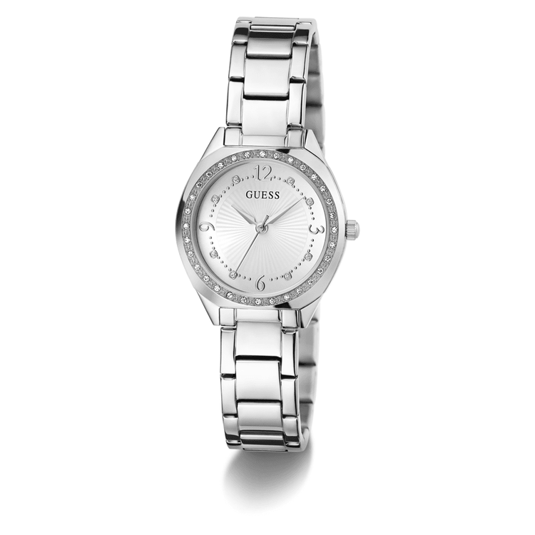 Guess Dress Charlotte Dress Silver-Tone Crystal Bezel Women's Watch GW0767L1