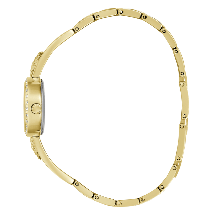 Guess Bejewelled Chloe Bejewelled Gold-Tone Floral Bangle Women's Watch GW0756L2