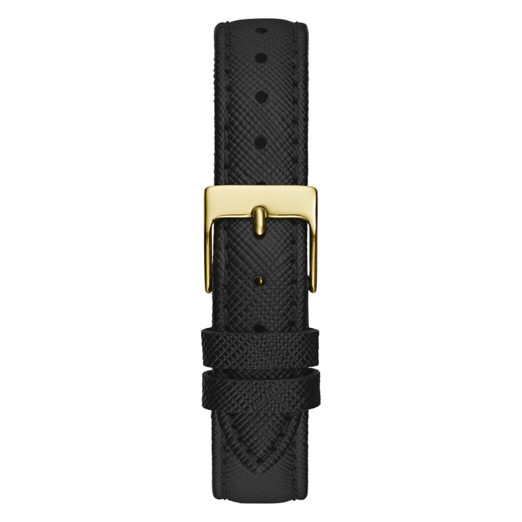 Guess Bejewelled Enchantment Bejewelled Gold-Tone Black Leather Women's Watch GW0764L2