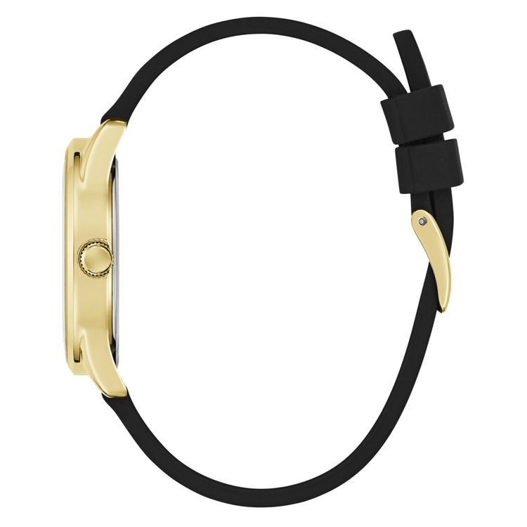 Guess Trend G Stitch Trend Gold-Tone Black Denim Strap Women's Watch GW0755L3