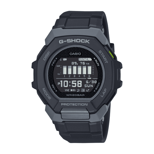 Casio G-Shock G Squad Digital Bluetooth Training Worldtime 200M Water Resistant Black Case And Resin Band GBD300-1D watches item