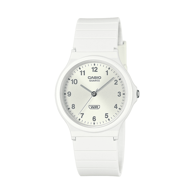 Casio Analogue Water Resistant White Resin Band MQ24B-7B