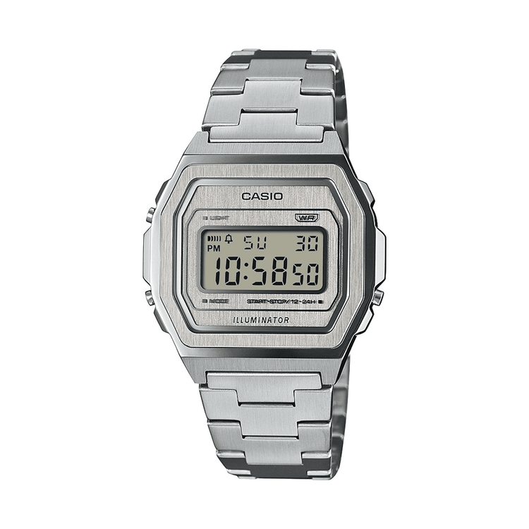 Casio Dig Vintage Premium Led AlarmSilver + Extra Band A1000DN-7D