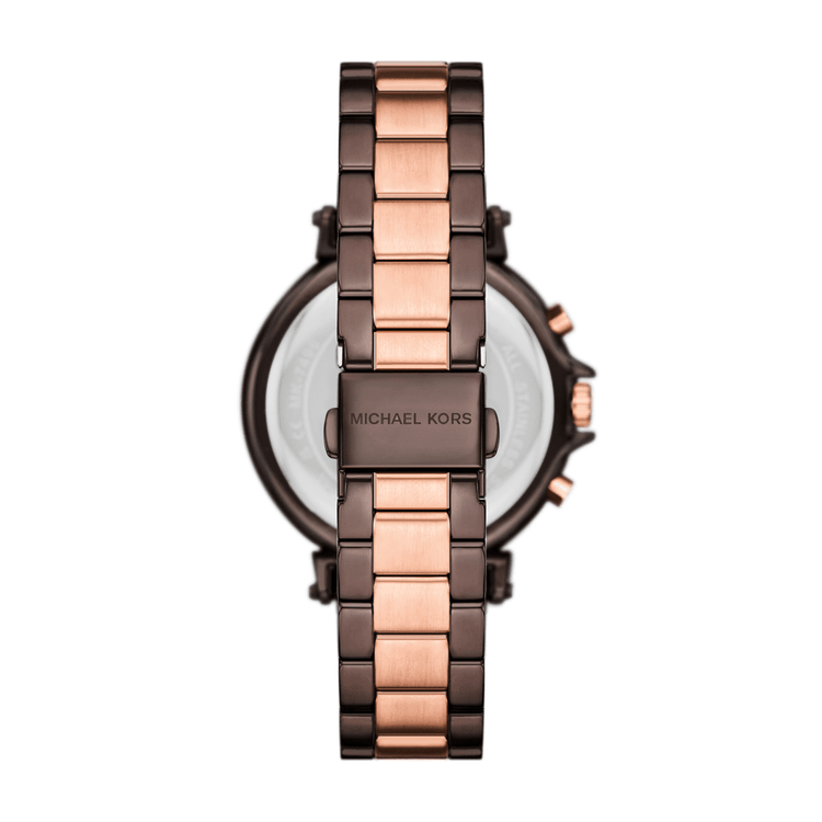 Michael Kors Maren Chronograph Chocolate and Rose Gold-Tone Stainless Steel Watch MK7496