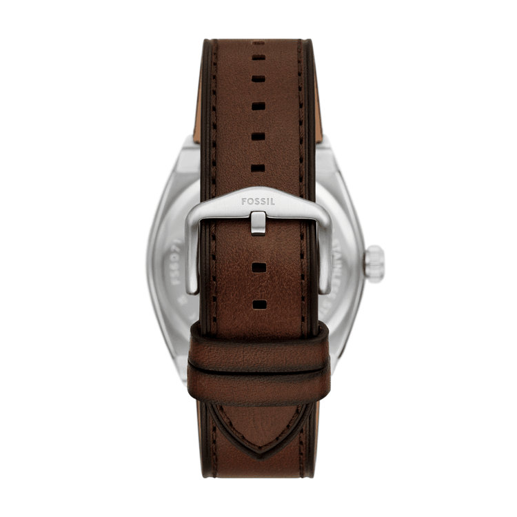Fossil Everett Three-Hand Date Brown Leather Watch FS6071