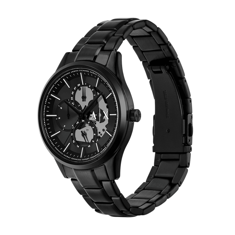Armani Exchange Multifunction Black Stainless Steel Watch and Necklace Set AX7160SET