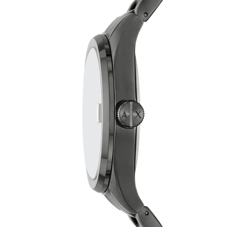 Armani Exchange Three-Hand Date Gunmetal Stainless Steel Watch AX1421