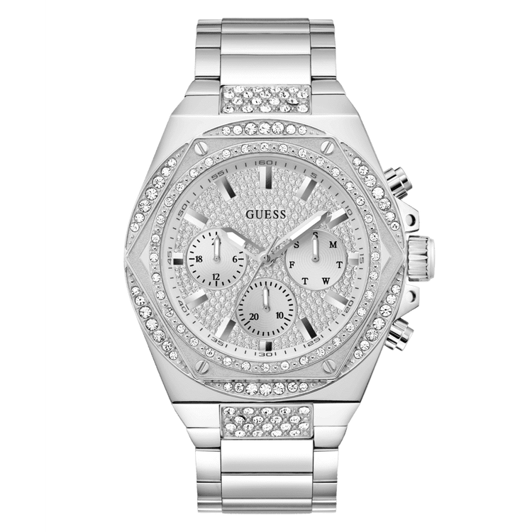 GUESS Men's Silver Tone Multi-function Watch GW0899G1
