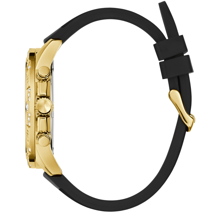 GUESS Men's Black Gold Tone Multi-function Watch GW0909G2