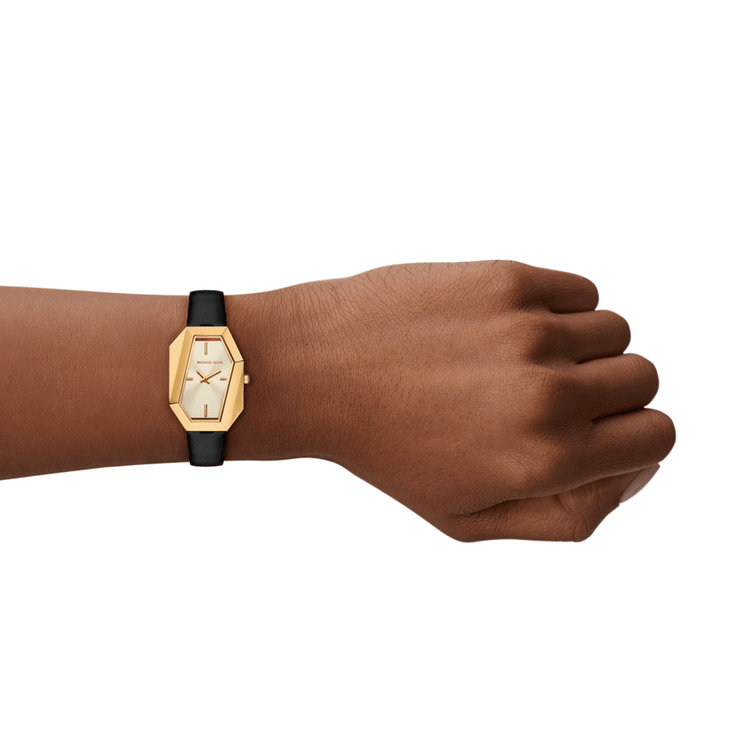 Michael Kors Suri Two-Hand Black Leather Watch MK4880