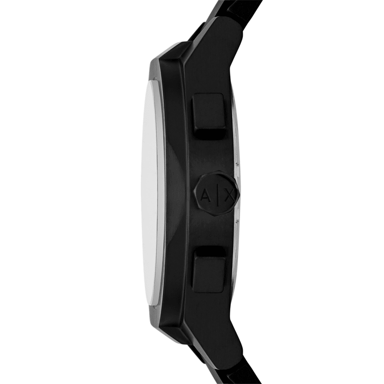 Armani Exchange Chronograph Black Silicone Watch AX7165SET