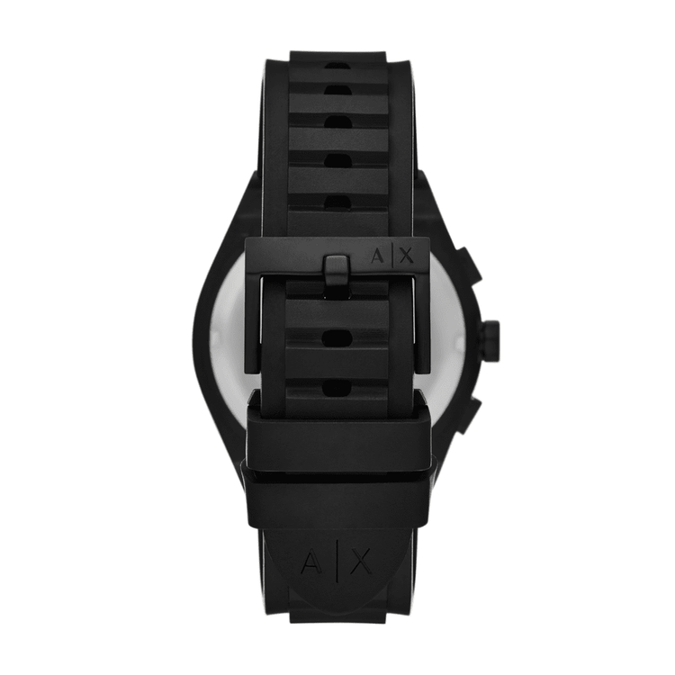 Armani Exchange Chronograph Black Silicone Watch AX7165SET