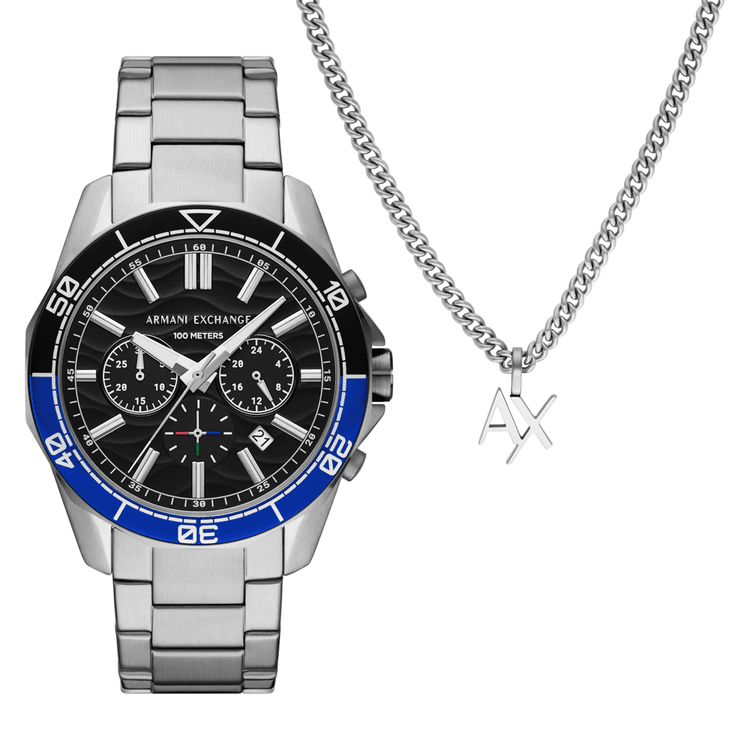 Armani Exchange Chronograph Stainless Steel Watch AX7166SET