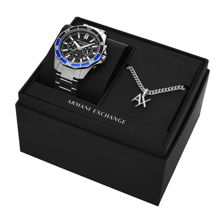 Armani Exchange Chronograph Stainless Steel Watch AX7166SET