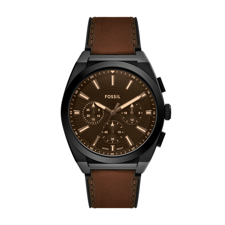 Fossil Everett Chronograph Brown Leather Watch FS6108