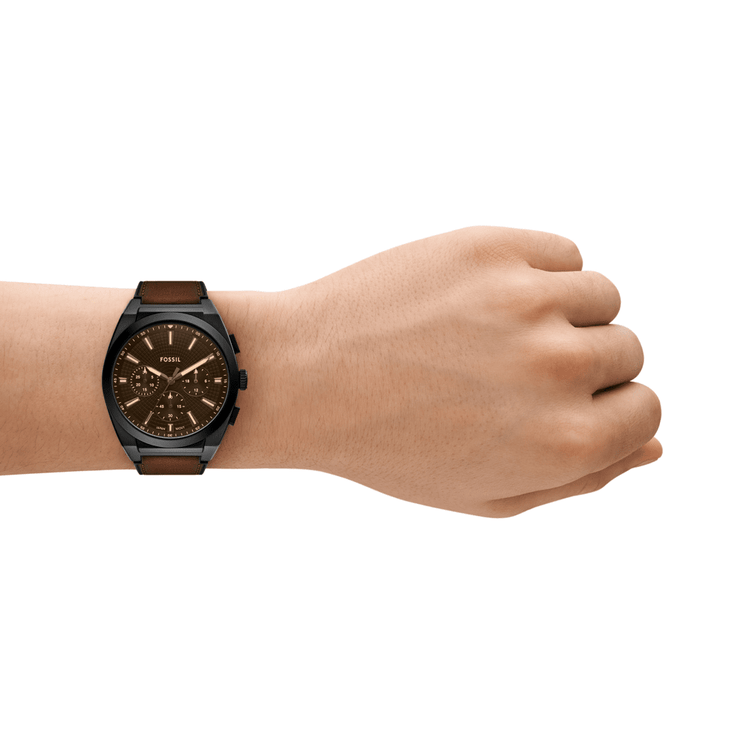 Fossil Everett Chronograph Brown Leather Watch FS6108