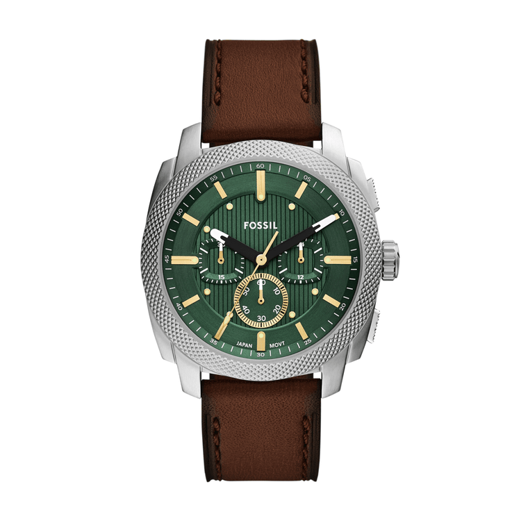 Fossil Machine Chronograph Brown Leather Watch FS6100
