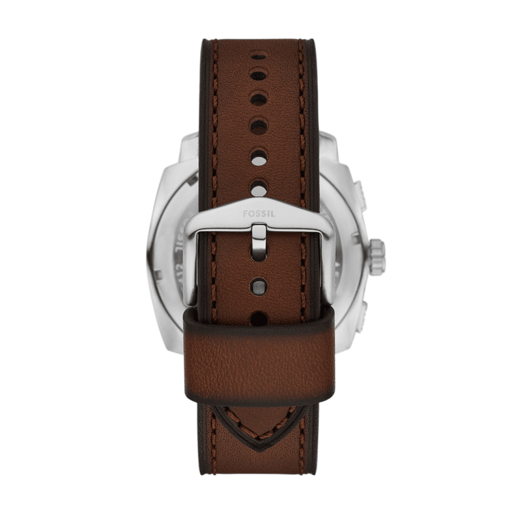 Fossil Machine Chronograph Brown Leather Watch FS6100