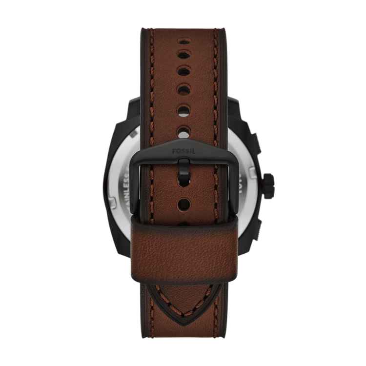 Fossil Machine Chronograph Brown Leather Watch and Bracelet Set FS6102SET