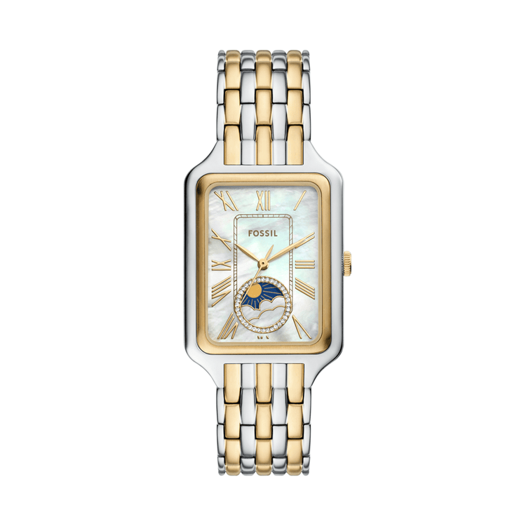 Fossil Raquel Sun Moon Multifunction Two-Tone Stainless Steel Watch ES5399