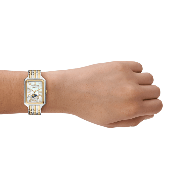 Fossil Raquel Sun Moon Multifunction Two-Tone Stainless Steel Watch ES5399