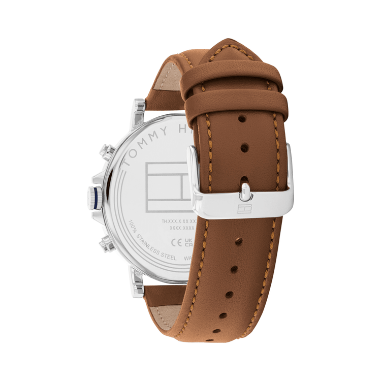 Tommy Hilfiger Tyson Brown Leather Parchment Dial Men's Watch 1792143