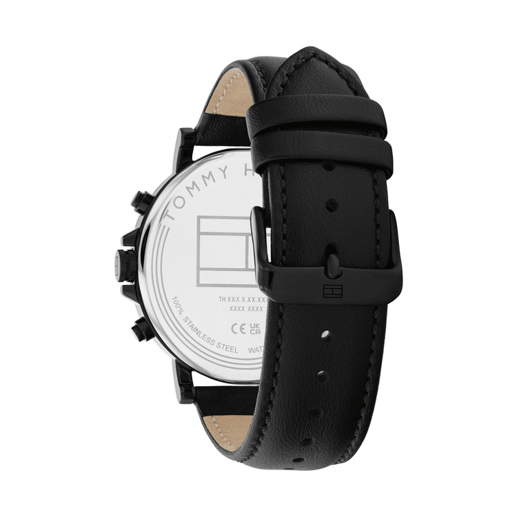 Tommy Hilfiger Tyson Black Leather Black Dial Men's Watch 1792144